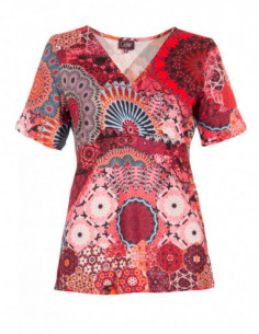 Tee shirt rouge manches courtes coloré 2