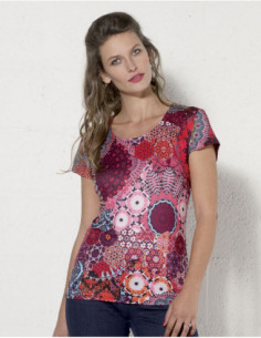 Tee shirt ton rouge ethnique