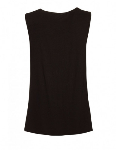 Top débardeur uni noir avec motif original sur le devant style hippie chic