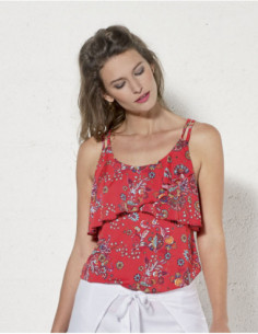 Small tank top with colorful straps printed boho chic cashmere