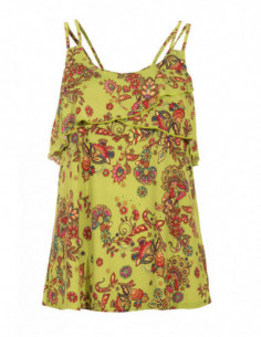 Débardeur volants rouge à imprimé boho chic 2