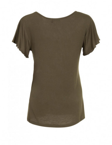 Tee-shirt classique léger manche courte motif coloré kaki dos
