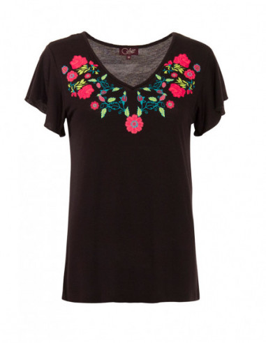 Floral collar t-shirt