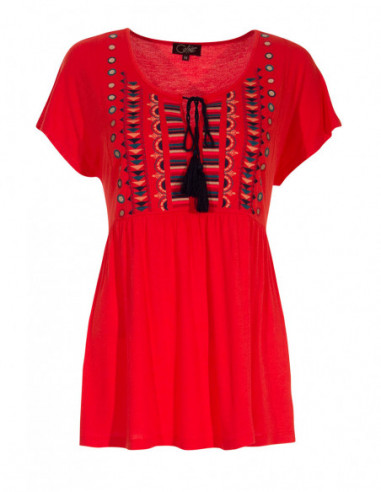 Bohemian chic short-sleeved blouse
