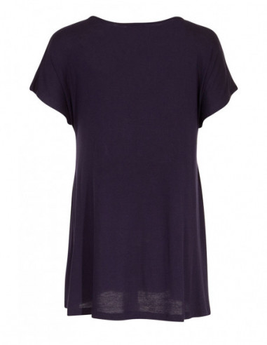 Tee shirt bleu marine manches courtes imprimé ethnique