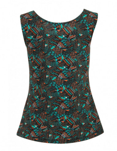 Tank top marcel lace on the chest colorful ethnic print blue