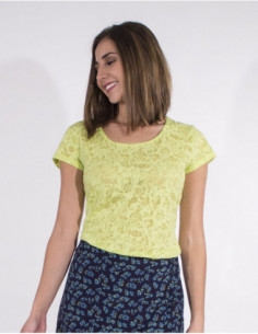 Tee-shirt chic et élégant manches courtes transparent 2