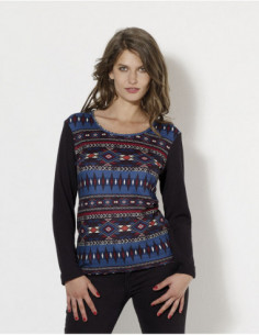 T-shirt ethnique manche longues tendance aztèque