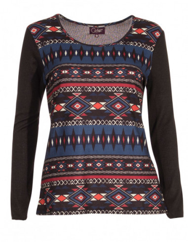 T-shirt ethnique manche longues tendance aztèque