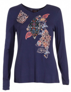 T-shirt manche longue motifs aztèques denim 2