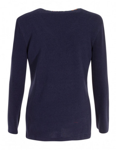 Pull manche longue col V motifs amérindiens dos
