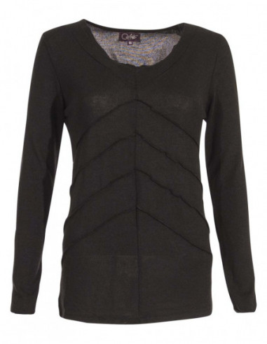 Fine knit t-shirt with long sleeves
