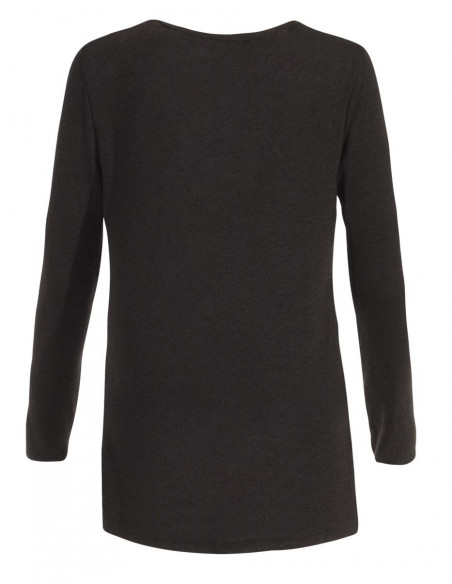 Fine knit t-shirt with long sleeves