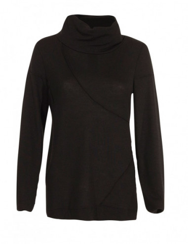 T-shirt col roulé maille fine manche longue