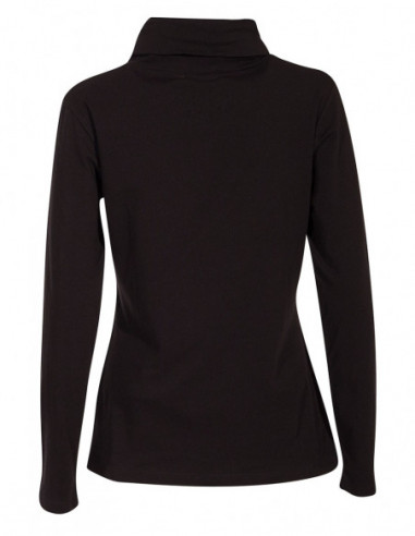 T-shirt d'hiver pour femme baba cool dos uni noir