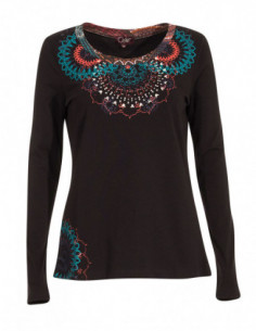 T-shirt imprimé mandala coloré manches longues 2