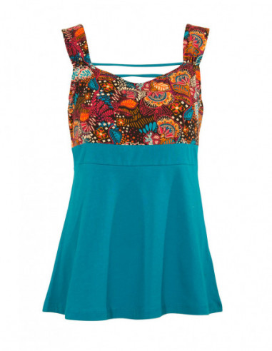 Original baba cool printed tank top for women with lace on the chest