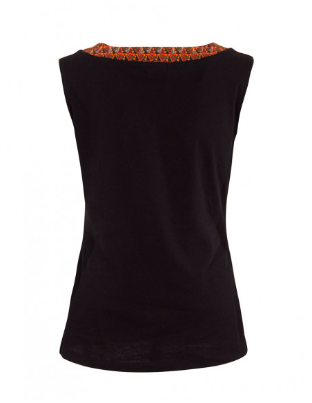 Débardeur noir pour femme dos uni original