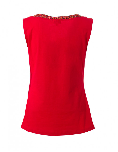 Red tank top for women with original plain back