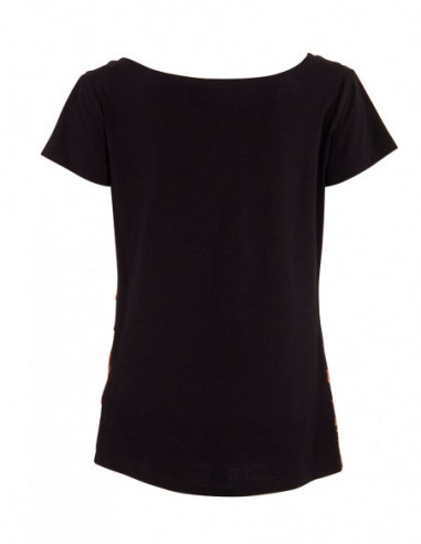 T-shirt coloré original avec patch manches courtes noir dos uni