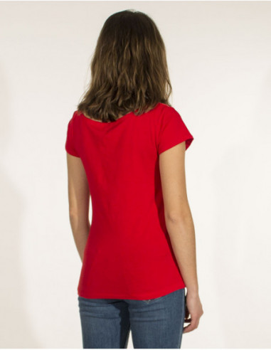 T-shirt coloré original avec patch manches courtes rouge dos