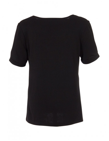 Tee-shirt ample noir pour femme
dos uni