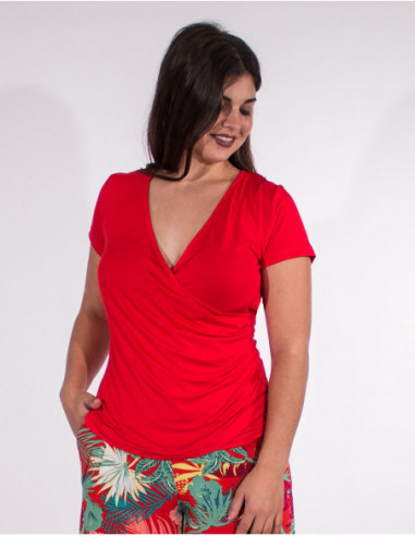 tee-shirt manches courtes uni femme
