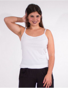 Small basic cotton tank top for summer with thin adjustable straps plain