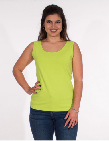 Basic tank top plain cotton anise