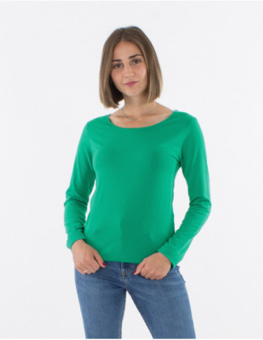 Tee shirt femme basique a manches longues