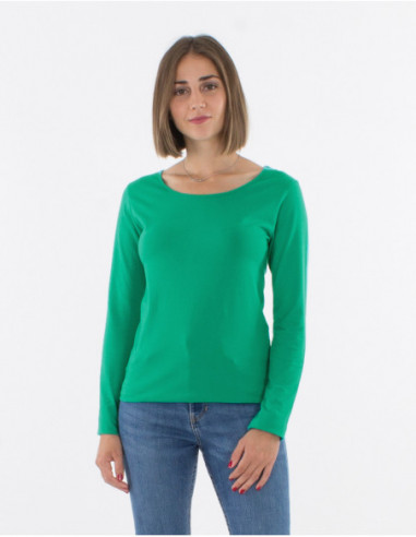 Plain long sleeve cotton t-shirt
