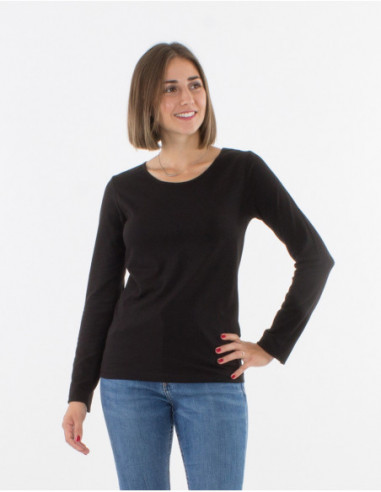 Plain long sleeve cotton t-shirt