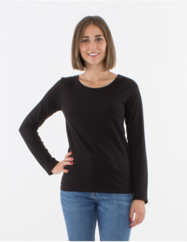 Plain long sleeve cotton t-shirt