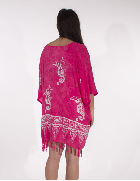 Rayon tunic with fringes