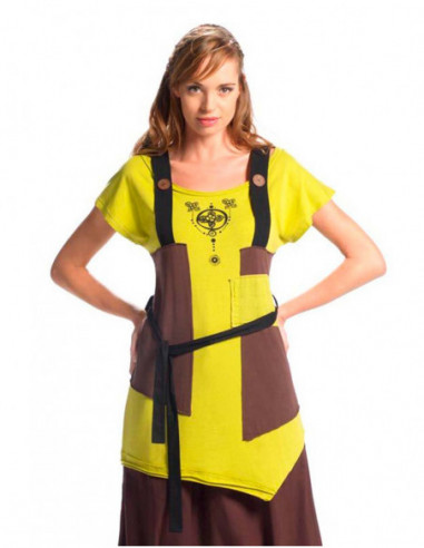 Original baba cool tunic with patches and belt for women