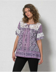 Wide tunic with floral print