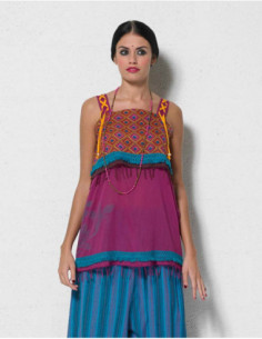 Tunique cotton voile franges 2