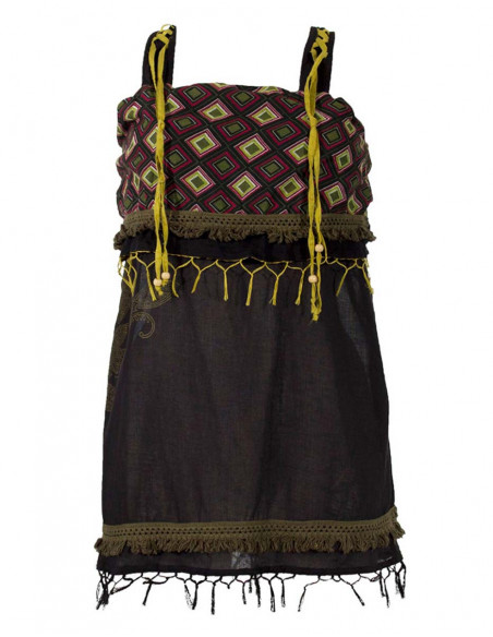 Tunique cotton voile franges