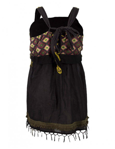 Tunique cotton voile franges