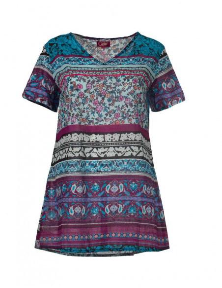 Short Sleeve Tunic Indi print
