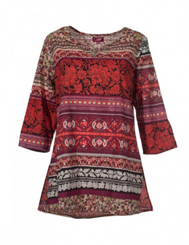 Short Sleeve Tunic with Indi print