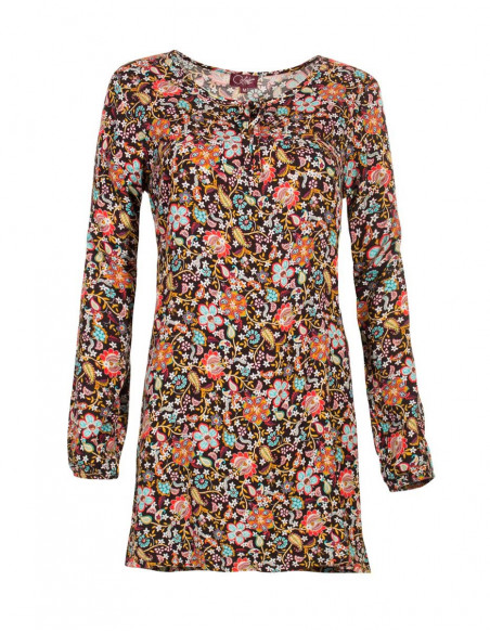 Loose tunic with flowers
