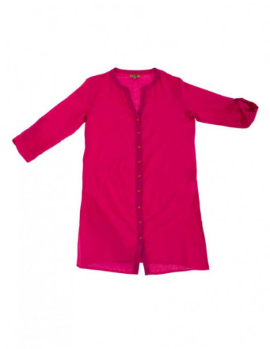 Chemise transparente pour la plage unie fluide rose