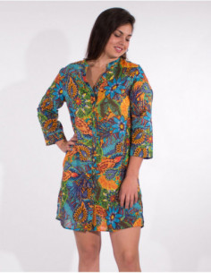 Tunique chemise imprimée et colorée