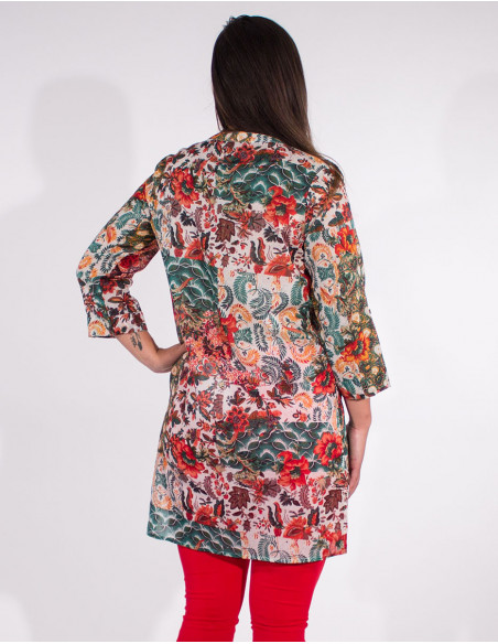 Chemise tunique pour femme à fleurs
colorée