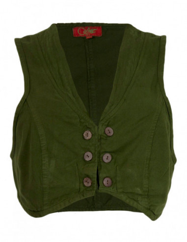 Gilet court stone wash