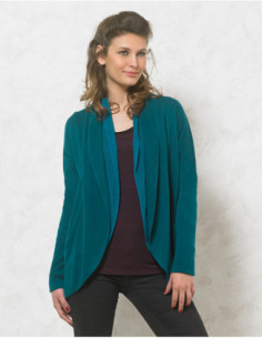 gilet tendance chic manches longues émeraude