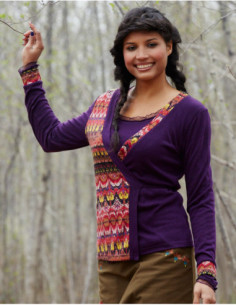 veste prune cache coeur tendance ethnique