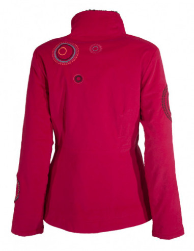 Manteau court brodé en velours