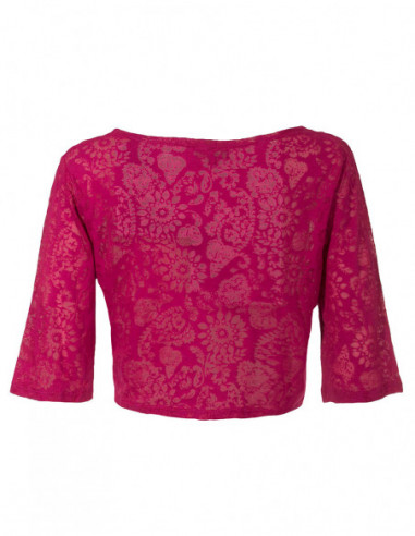 veste boléro chic rose effet dévoré